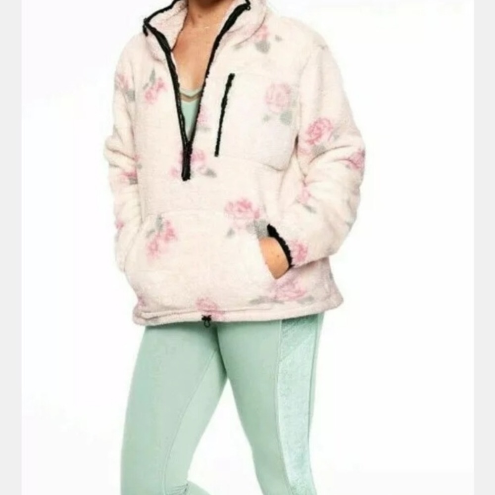 ❌SOLD PINK Sherpa Quarter Zip - Picture 2 of 7